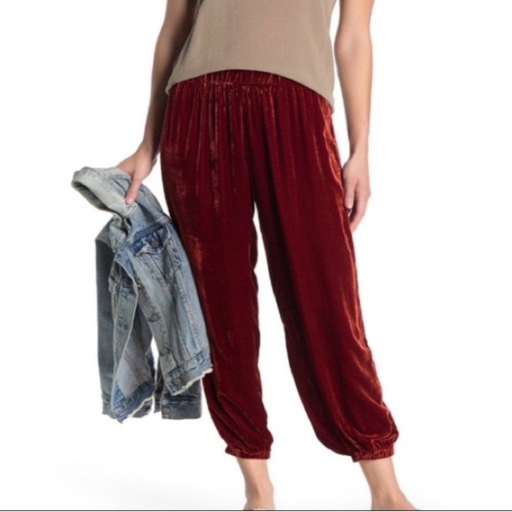 NWT Johnny Was Aurora Velvet Joggers / Pants. Color: Rust, Size Medium
